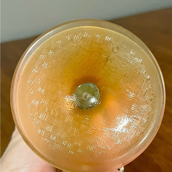 Vintage LIBBEY Frosted
Sundae Glass with Scalloped Rim Yellow & Orange Base - Picture 12 of 14